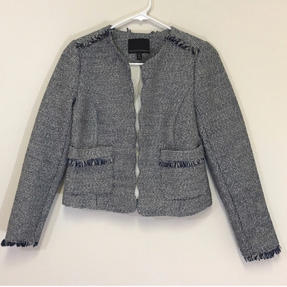 BR Scalloped Hem Blazer Jacket Collarless - Picture 4 of 7